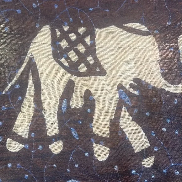 Sheer Blue and White Elephant Scarf 🧣 - Picture 11 of 14